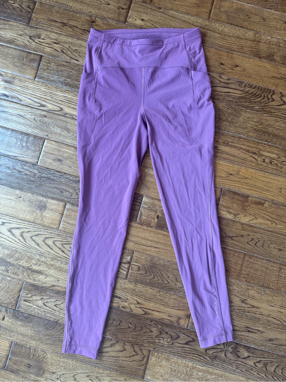 Lululemon Fast and Free Leggings Size 8 Mauve Purple Reflective Running Tights